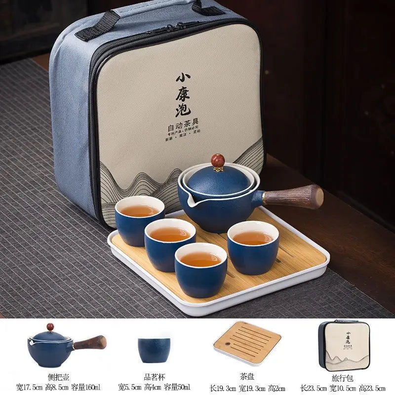 Chinese Kung Fu Tea Set Traveling Tea Set Ceramic Portable Tea Set Complete Set Teapot Brewer Tea Maker Infuser