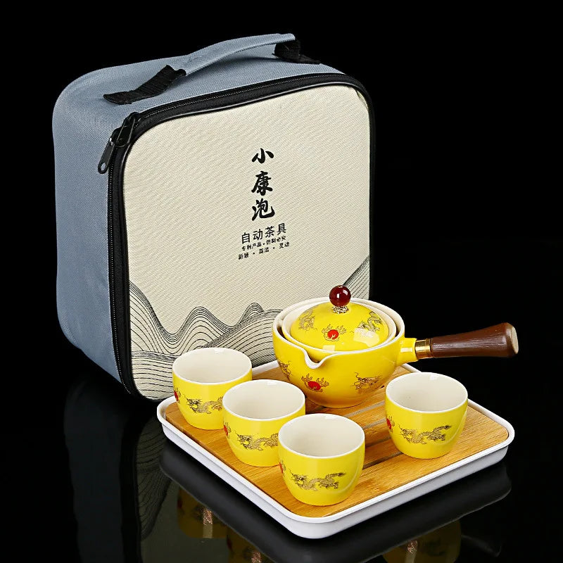 Chinese Kung Fu Tea Set Traveling Tea Set Ceramic Portable Tea Set Complete Set Teapot Brewer Tea Maker Infuser