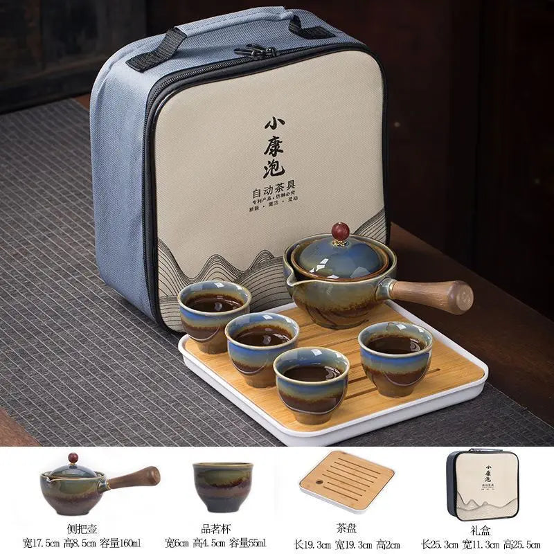 Chinese Kung Fu Tea Set Traveling Tea Set Ceramic Portable Tea Set Complete Set Teapot Brewer Tea Maker Infuser