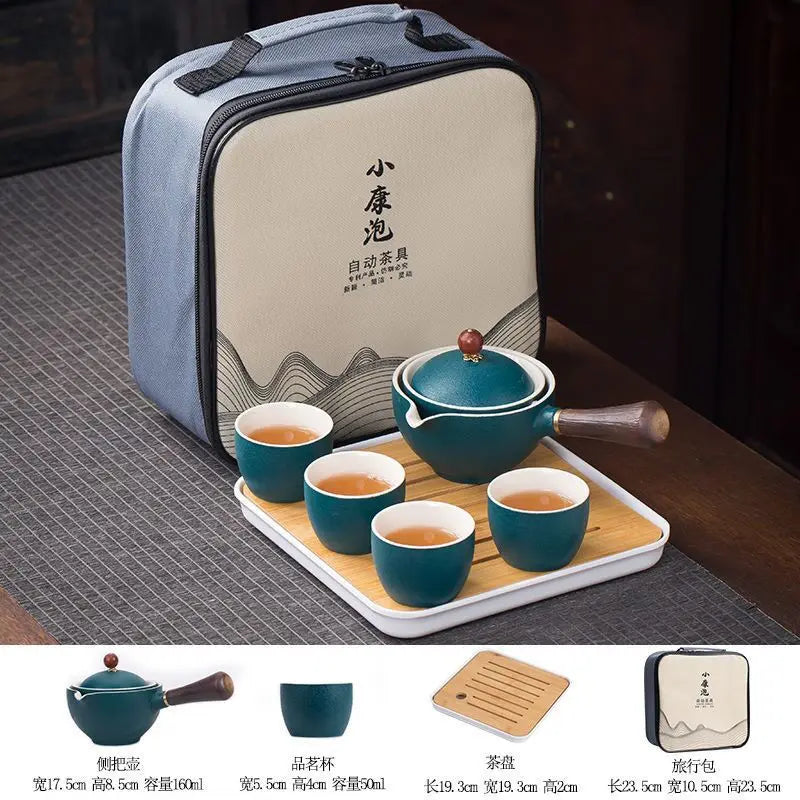Chinese Kung Fu Tea Set Traveling Tea Set Ceramic Portable Tea Set Complete Set Teapot Brewer Tea Maker Infuser