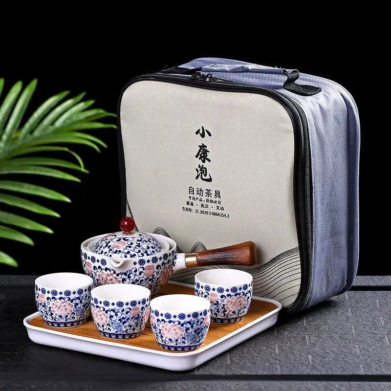 Chinese Kung Fu Tea Set Traveling Tea Set Ceramic Portable Tea Set Complete Set Teapot Brewer Tea Maker Infuser