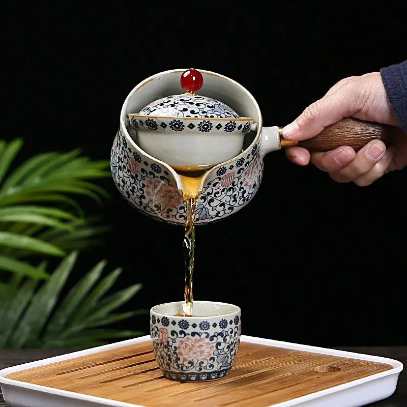 Chinese Kung Fu Tea Set Traveling Tea Set Ceramic Portable Tea Set Complete Set Teapot Brewer Tea Maker Infuser