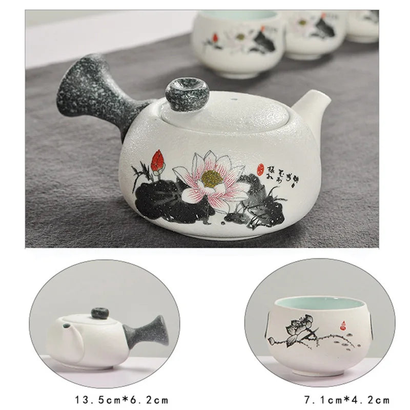 Chinese Kung Fu Tea Set White Ceramic Portable Teapot Porcelain Teaset Gaiwan Tea Cups Of Tea Ceremony Tea Pot Free shipping