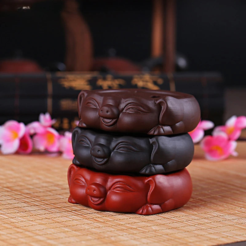 Chinese Purple Clay Tea Set Supplies Handmade Teapot Base Purple Sand Animal Model Tea Tray Traditional Tea Accessories