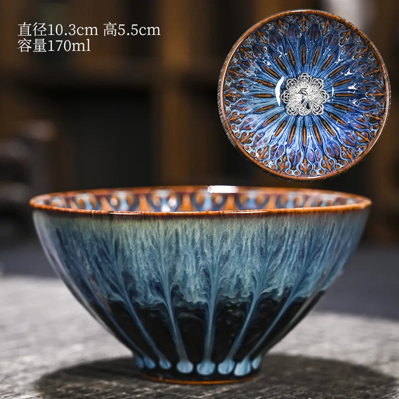 Chinese Style Kiln Master Cup Ceramic Petals Tea Cup Tea Set Tea Cup Single Tea Bowl Family Kungfu Tea Cup