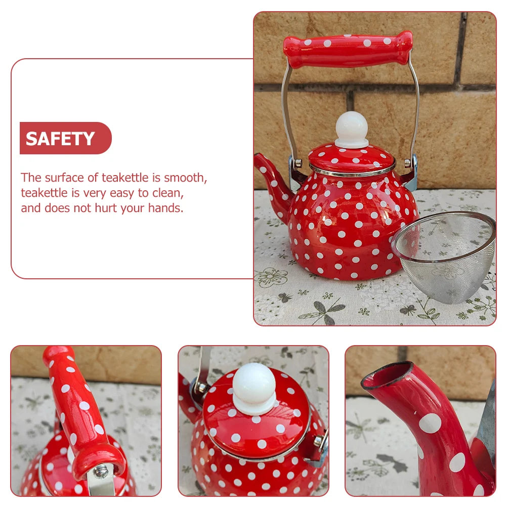 Chinese Tea Pot Glass Teapot Infuser Tea Pots Loose Tea Tea Strainer Metal Teapot Enamel Tea Maker Daily Use Enamel Kettle