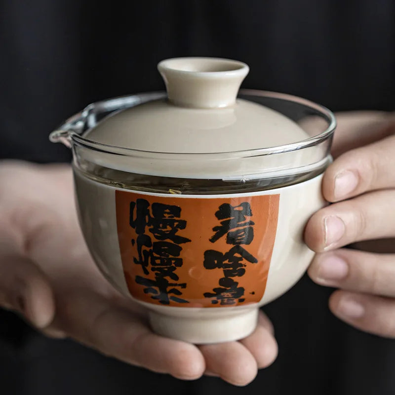 Chinese Tea Pot and Cups Set Portable Teapot Teacup Set with Travel Kit Gongfu Teaware Ceramic Outdoor Tea Bowl Cup Set