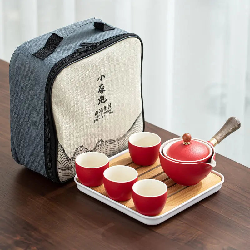 Chinese Tea Set Chinese Gongfu Tea Set Portable Teapot Set Tea Maker Infuser Portable Tea Cup Set Of 6  Tea Set Porcelain