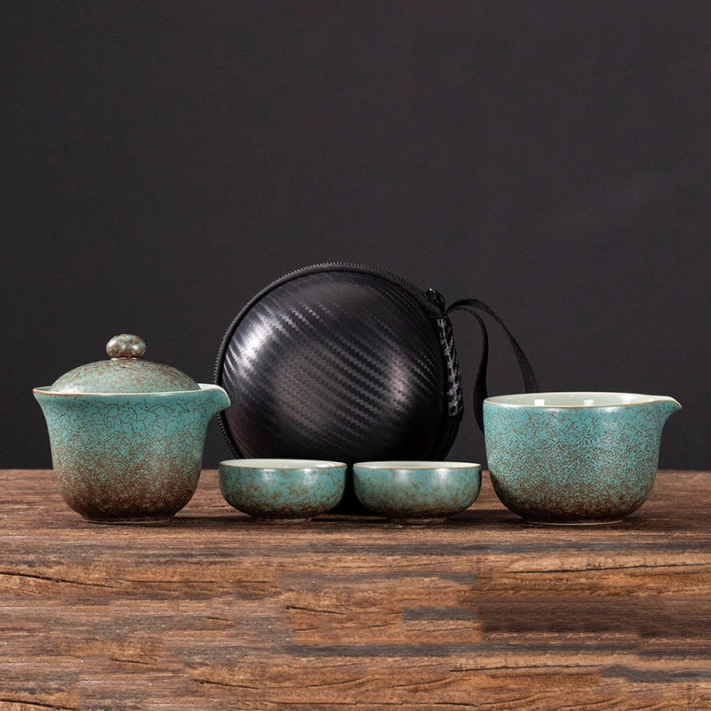 Chinese Tea Travel Tea Set Kung Fu Tea Set Ceramic Portable Teapot Porcelain Teaset Gaiwan Tea Cups of Tea Ceremony Tea Tool