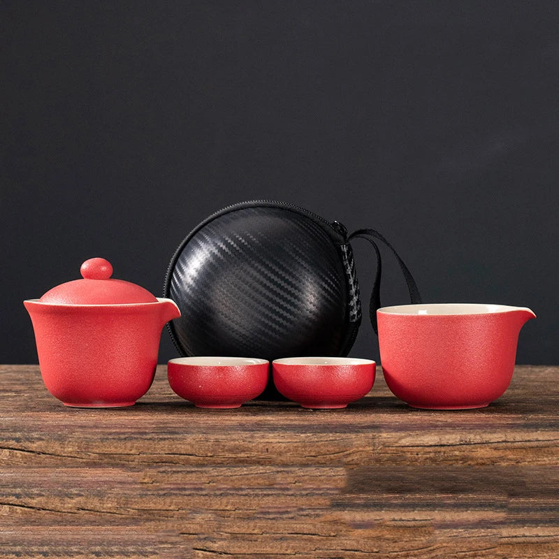 Chinese Tea Travel Tea Set Kung Fu Tea Set Ceramic Portable Teapot Porcelain Teaset Gaiwan Tea Cups of Tea Ceremony Tea Tool