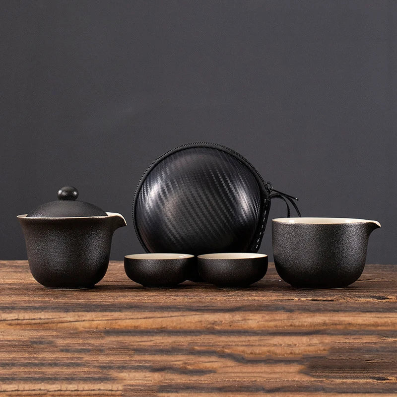 Chinese Tea Travel Tea Set Kung Fu Tea Set Ceramic Portable Teapot Porcelain Teaset Gaiwan Tea Cups of Tea Ceremony Tea Tool