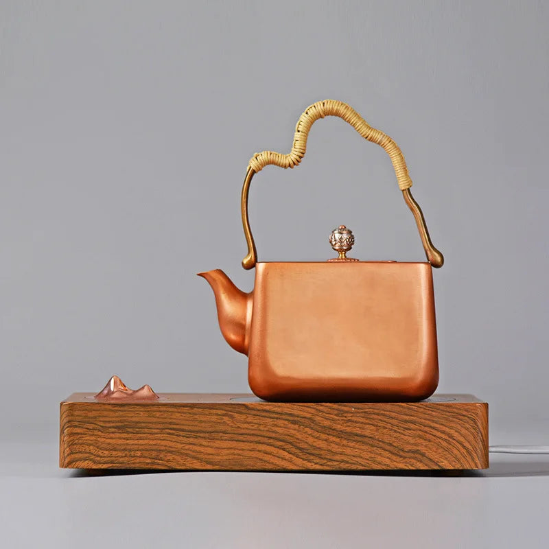 Chinese Teapot Side Handl Pure Handmade Copper Teapot Japanese Hot Kettle Thickened Coffee Pots Boiled Teapot Kongfu Tea Set
