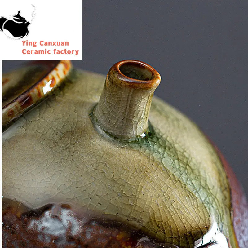 Chinese Traditional Kiln Change Ceramic Teapots Handmade Kettle Travel Portable Filter Tea Pot Household Tea Set Teaware
