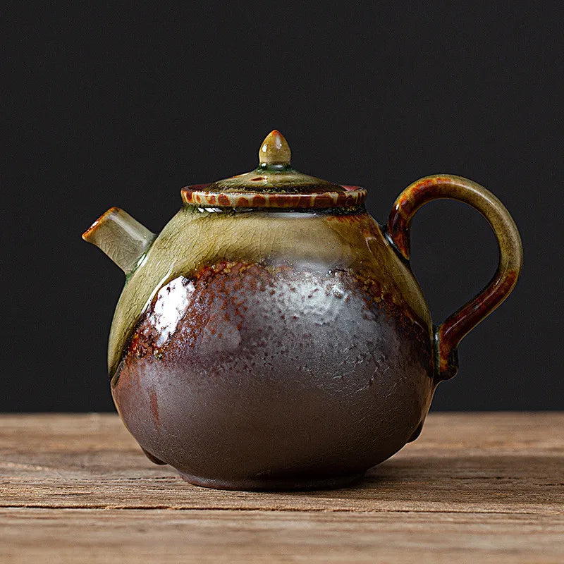 Chinese Traditional Kiln Change Ceramic Teapots Handmade Kettle Travel Portable Filter Tea Pot Household Tea Set Teaware