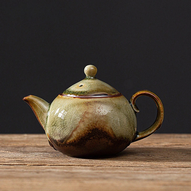 Chinese Traditional Kiln Change Ceramic Teapots Handmade Kettle Travel Portable Filter Tea Pot Household Tea Set Teaware