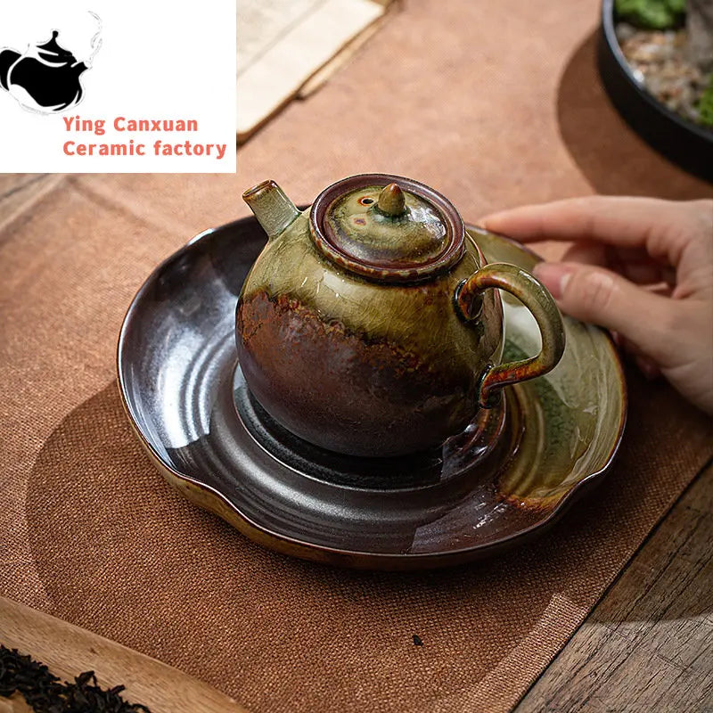 Chinese Traditional Kiln Change Ceramic Teapots Handmade Kettle Travel Portable Filter Tea Pot Household Tea Set Teaware