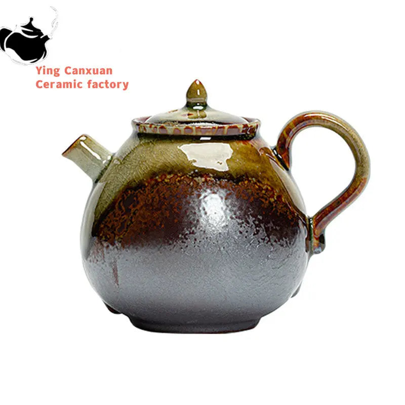 Chinese Traditional Kiln Change Ceramic Teapots Handmade Kettle Travel Portable Filter Tea Pot Household Tea Set Teaware