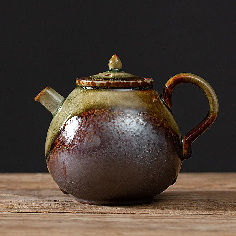 Chinese Traditional Kiln Change Ceramic Teapots Handmade Kettle Travel Portable Filter Tea Pot Household Tea Set Teaware