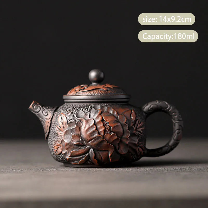 Chinese Traditional Purple Pottery Teapots Famous Artists Handmade Kettle Travel Portable Filter Tea Pot Home Tea Set Teaware
