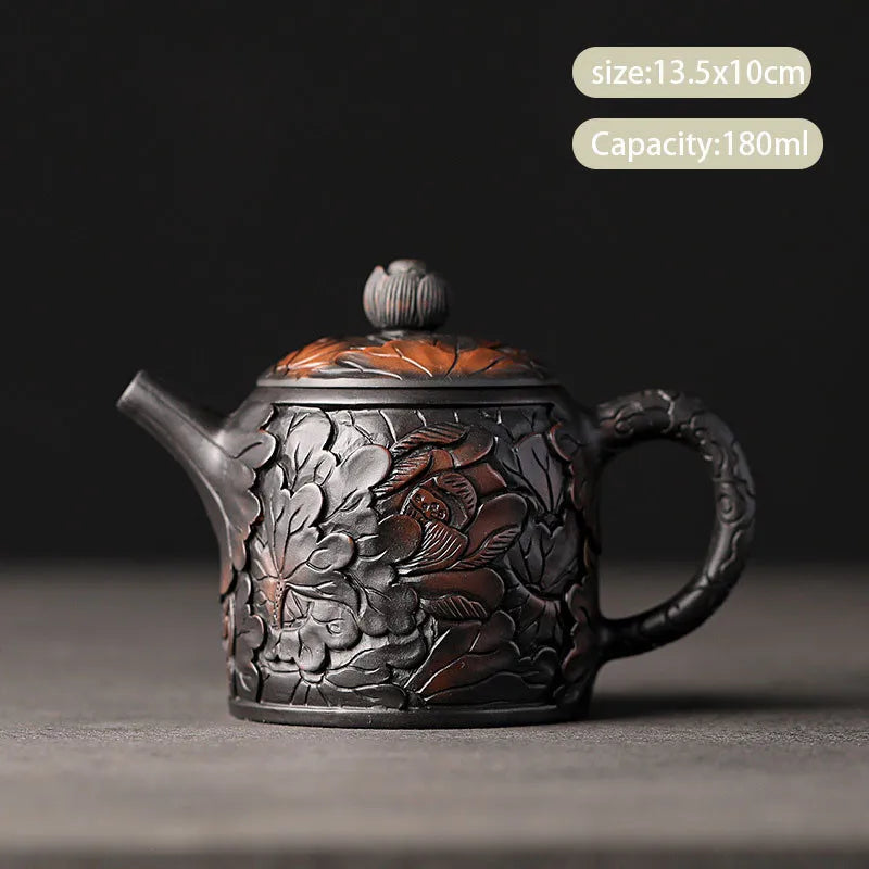 Chinese Traditional Purple Pottery Teapots Famous Artists Handmade Kettle Travel Portable Filter Tea Pot Home Tea Set Teaware
