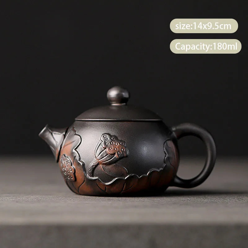 Chinese Traditional Purple Pottery Teapots Famous Artists Handmade Kettle Travel Portable Filter Tea Pot Home Tea Set Teaware