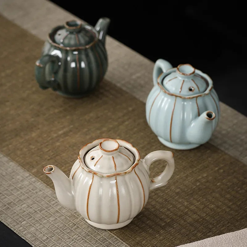 Chinese Xishi Teapot Home Decor Ceramic Teaware Tea Pots Set Crackle Glaze Tea Pot Retro Kung Fu Tea Set