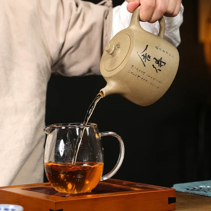Chinese Yixing Tea Pot Shede Purple Clay Teapot Beauty Kettle  Household Handmade Raw Ore Teaware Tea Ceremony Gifts 420ml