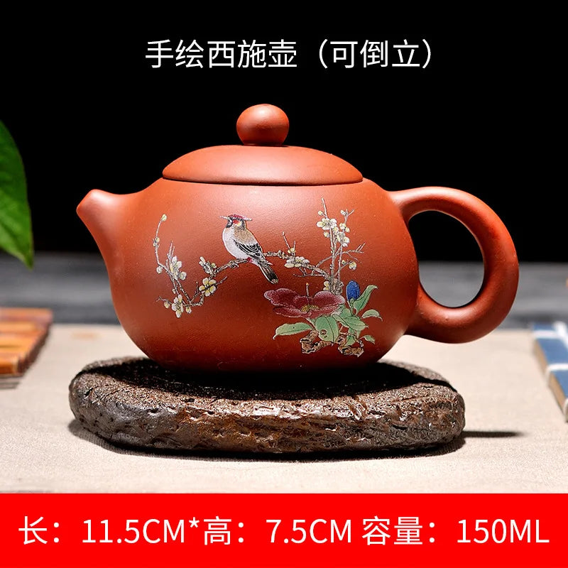 Chinese Yixing Zisha Teapot Handmade Xishi Tea Kettles Purple Clay Teaware Pots 150ml Puer Tea Kung Fu Tea Infuser