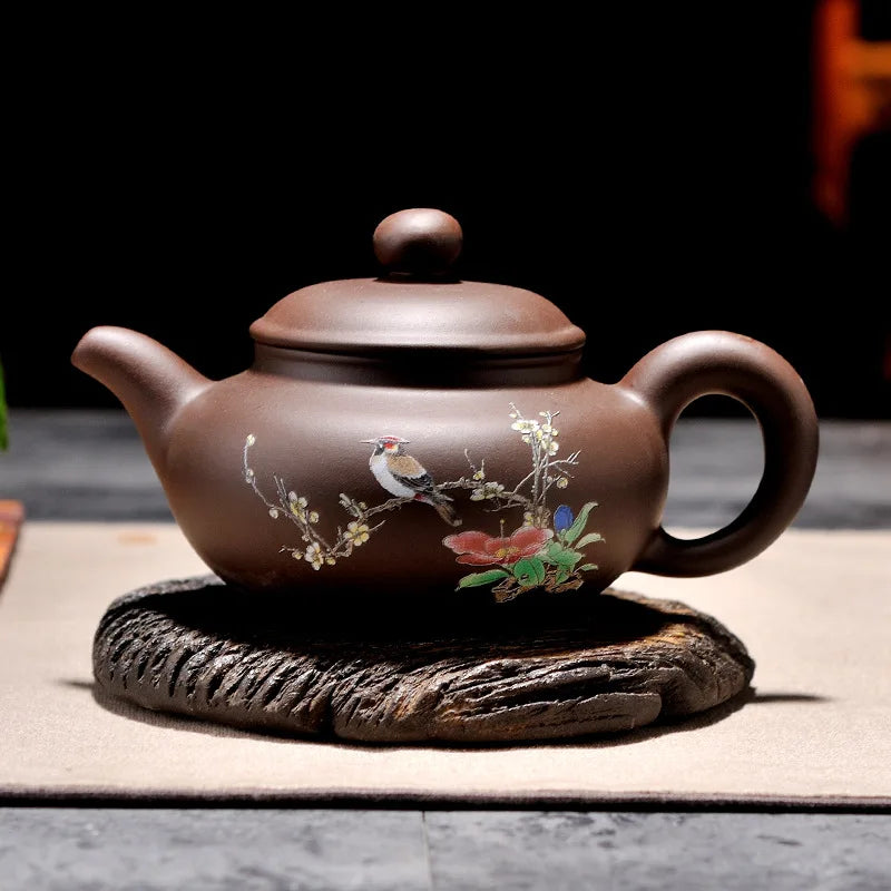 Chinese Yixing Zisha Teapot Handmade Xishi Tea Kettles Purple Clay Teaware Pots 150ml Puer Tea Kung Fu Tea Infuser