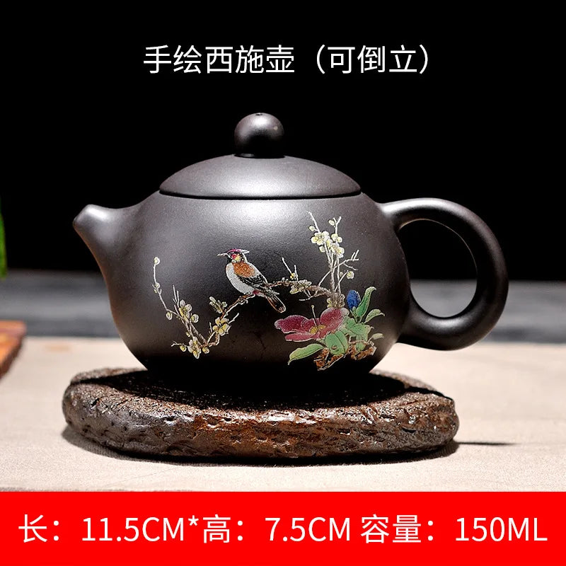 Chinese Yixing Zisha Teapot Handmade Xishi Tea Kettles Purple Clay Teaware Pots 150ml Puer Tea Kung Fu Tea Infuser