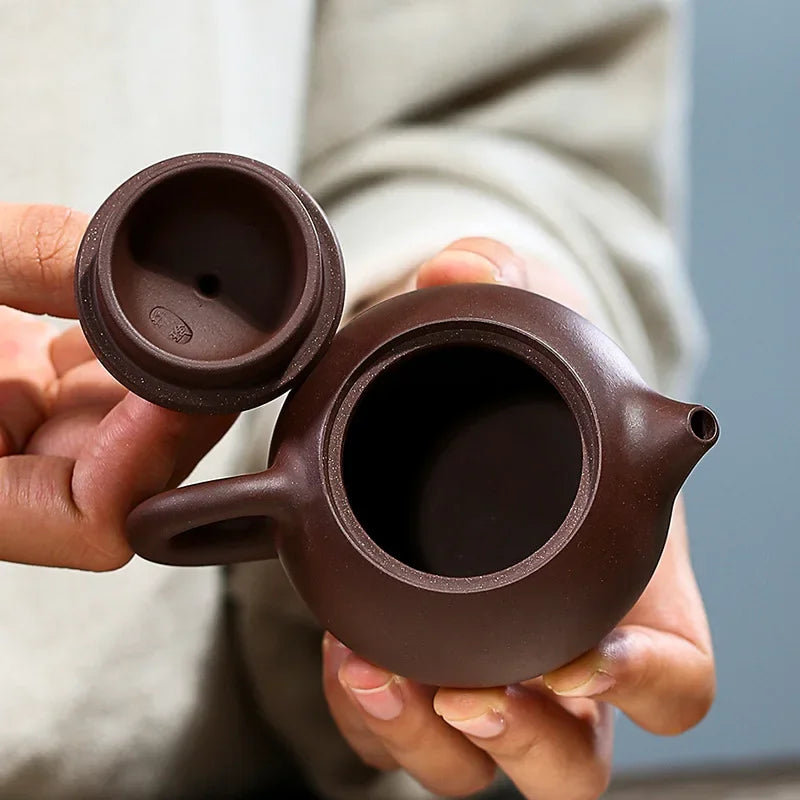 Chinese Yixing Zisha Teapots Set Purple Clay Teapot Classic Xishi Tea Pot 115ml Tea Kettle Master Handmade Gongfu Teaware