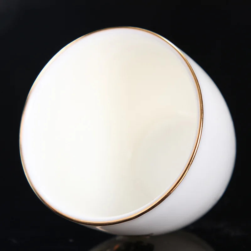 Chinese Zodiac Tea Cup Drawing Gold White Porcelain Teacup Retro Teaware Ceramic Tea Cup Set Master Cup Kung Fu Tea Set Tea Bowl