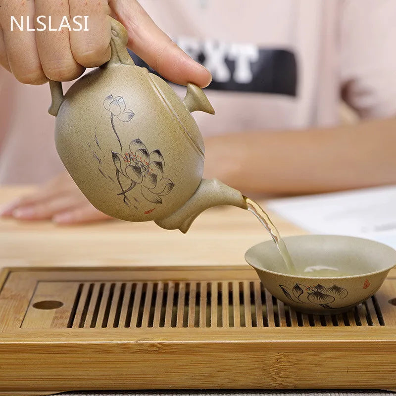 Chinese style stoneware teapot tea set Handmade kettle Ceramic Clay Teapot Set Chinese tea ceremony supplies teapot