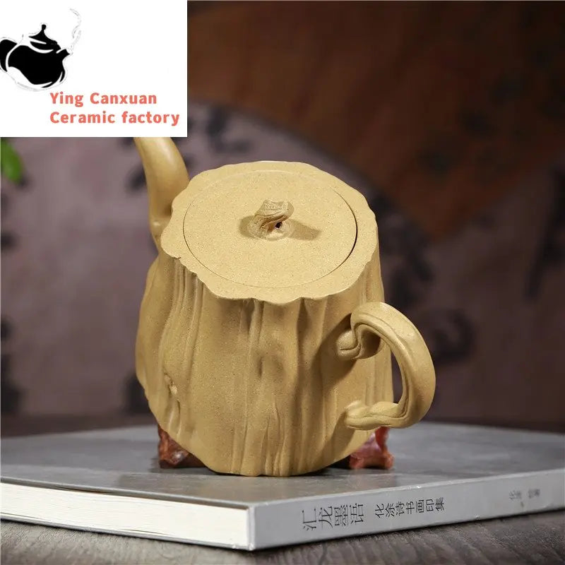 Chinese teapot Yixing Purple Clay Pot Original Mine Mud Tree Stump Teapot Kung Fu Tea Set Teapot 280ml