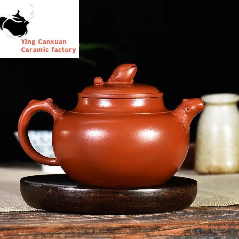 Chinese teapot Yixing Purple Clay Teapot Handmade Zhuni Applique Pistachio Pot Kung Fu Tea Set Teapot Capacity 320ml