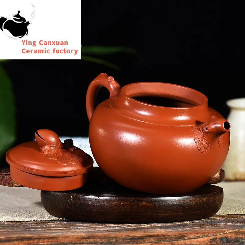 Chinese teapot Yixing Purple Clay Teapot Handmade Zhuni Applique Pistachio Pot Kung Fu Tea Set Teapot Capacity 320ml