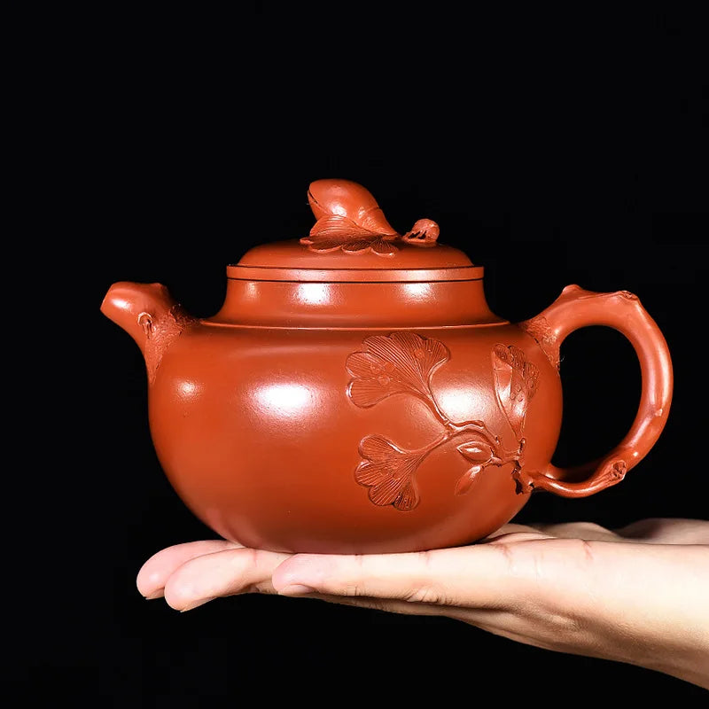 Chinese teapot Yixing Purple Clay Teapot Handmade Zhuni Applique Pistachio Pot Kung Fu Tea Set Teapot Capacity 320ml