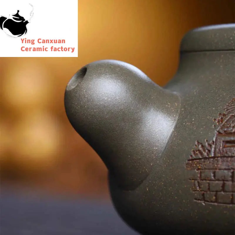 Chinese teapot Yixing Purple Clay Teapot Original Mine Qing Section Mud Road Hong Rong Tian Pot Kung Fu Tea Set Teapot Capacity