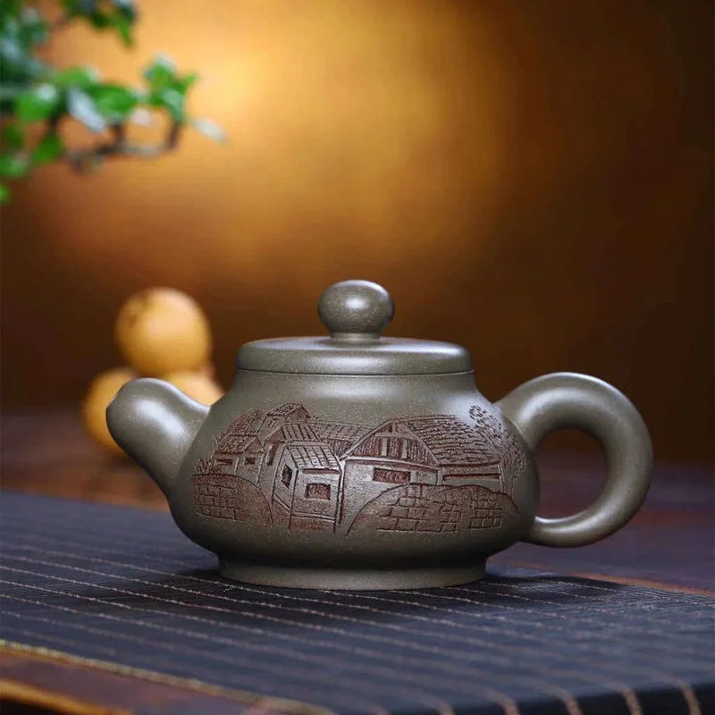 Chinese teapot Yixing Purple Clay Teapot Original Mine Qing Section Mud Road Hong Rong Tian Pot Kung Fu Tea Set Teapot Capacity