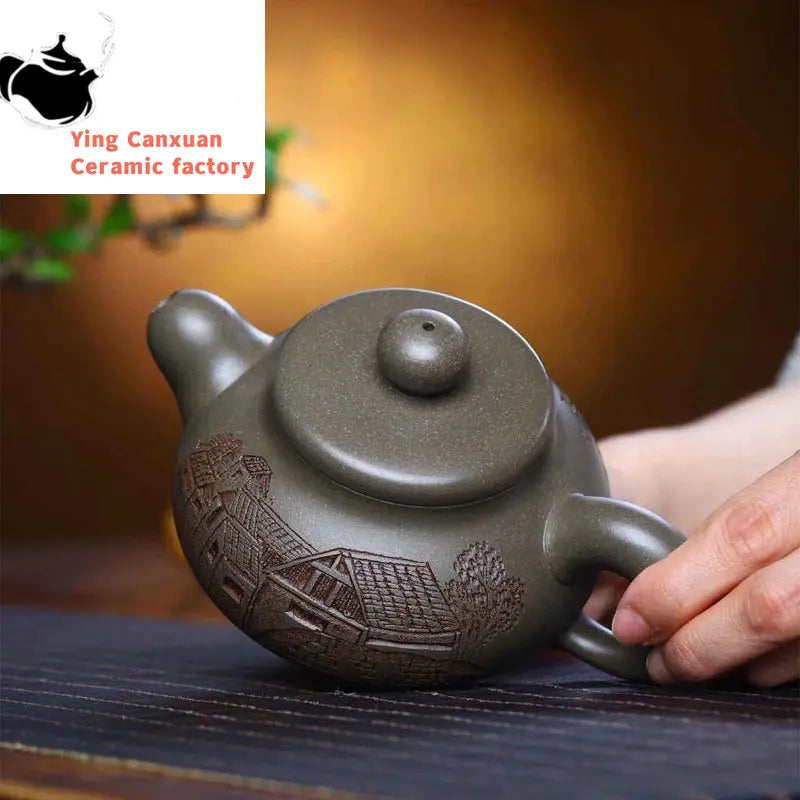 Chinese teapot Yixing Purple Clay Teapot Original Mine Qing Section Mud Road Hong Rong Tian Pot Kung Fu Tea Set Teapot Capacity