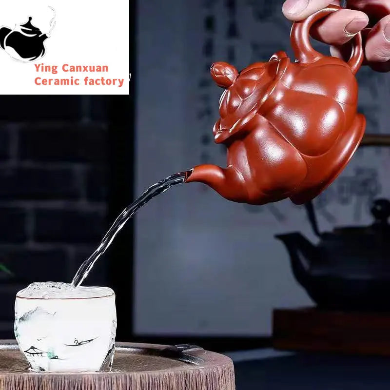 Chinese teapot Yixing handmade purple sand teapot ore Dahongpao Linghua teapot Kung Fu teapot collection ceremony tea set