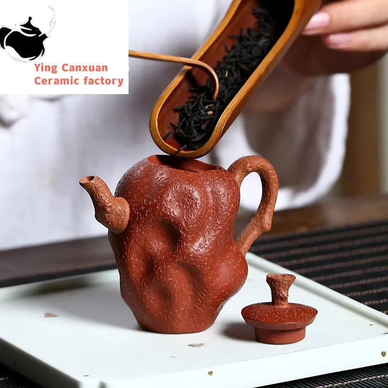Chinese teapot Yixing purple clay teapot raw ore jujube mud red dates teapot Kungfu tea set teapot small capacity 100ml