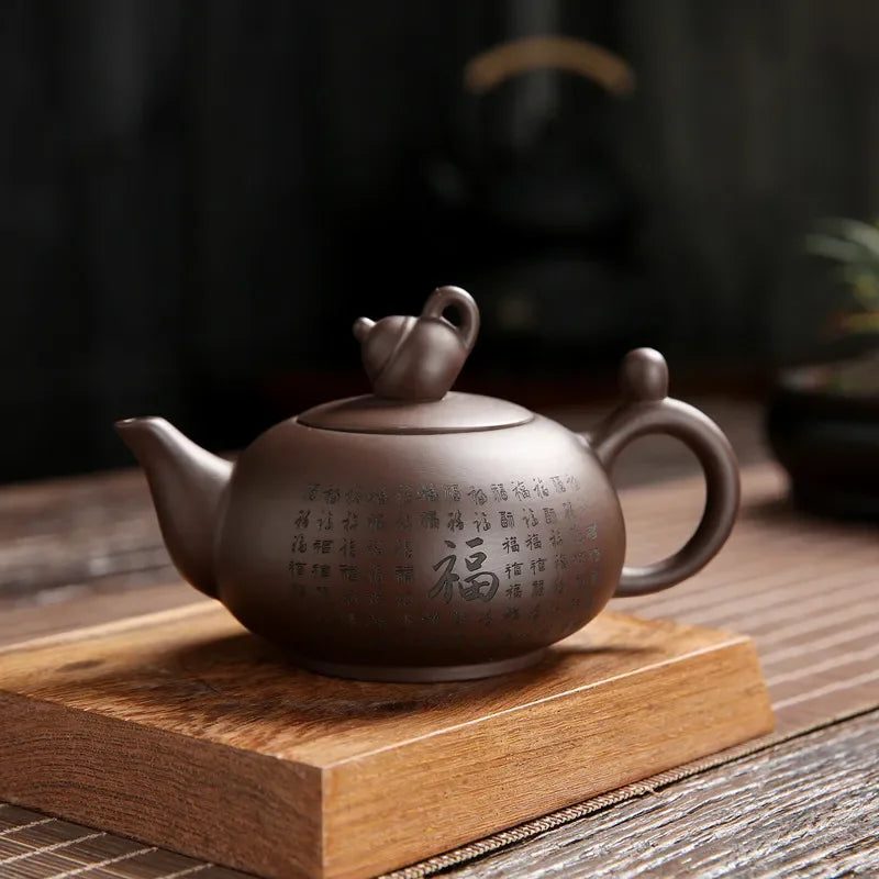 Chinses Yixing Zisha Teapot Set Master Teaware Handmade Gongfu Tea Kettle Tea Cups Purple Clay Tea Pots 1 Pot 4 Cups