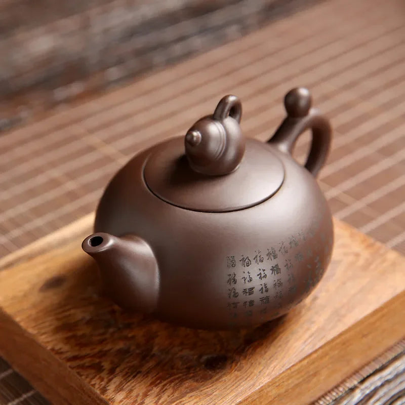 Chinses Yixing Zisha Teapot Set Master Teaware Handmade Gongfu Tea Kettle Tea Cups Purple Clay Tea Pots 1 Pot 4 Cups
