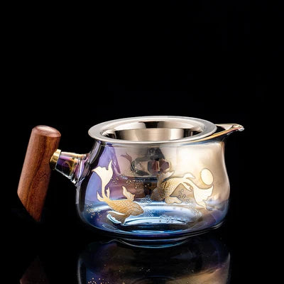 Colorful Glass Heat-resistant Teacup Tea Cup Gaiwan Tea Leak Chinese Kung Fu Tea Ceremony Set Teaware Coffee Mug Office Home Use
