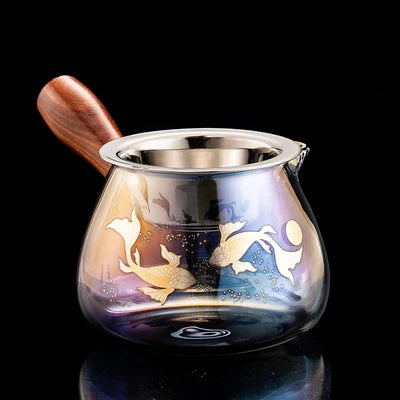 Colorful Glass Heat-resistant Teacup Tea Cup Gaiwan Tea Leak Chinese Kung Fu Tea Ceremony Set Teaware Coffee Mug Office Home Use