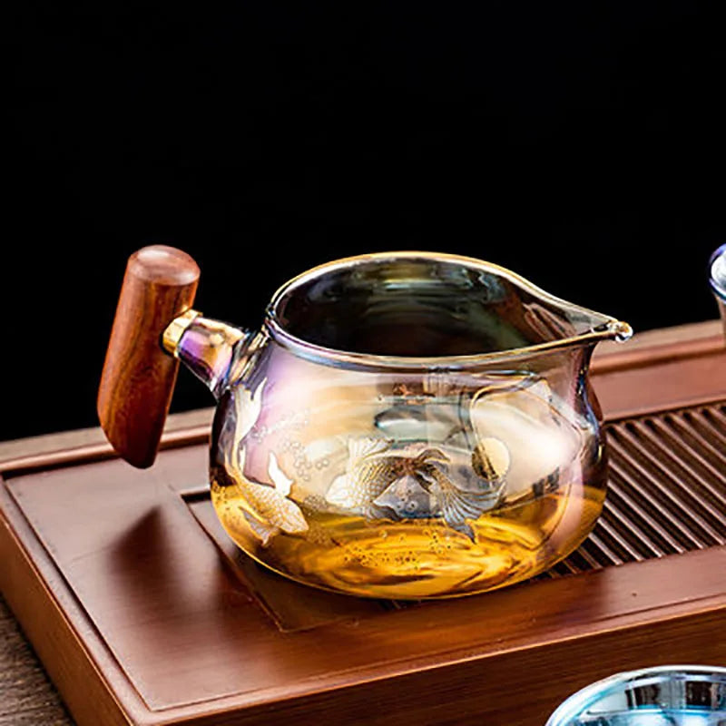 Colorful Glass Heat-resistant Teacup Tea Cup Gaiwan Tea Leak Chinese Kung Fu Tea Ceremony Set Teaware Coffee Mug Office Home Use