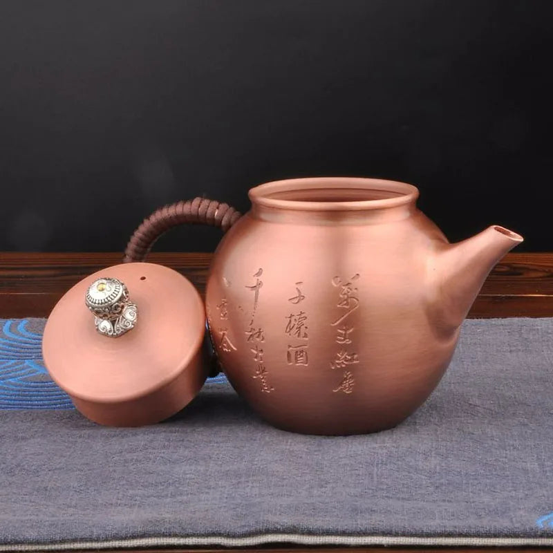 Copper Tea Pot Vintage Teapot for Brewing Tea Jasmine Puer Tea Infuser Teapots To Boil Water Kung Fu Tea Table Teapot Kettle