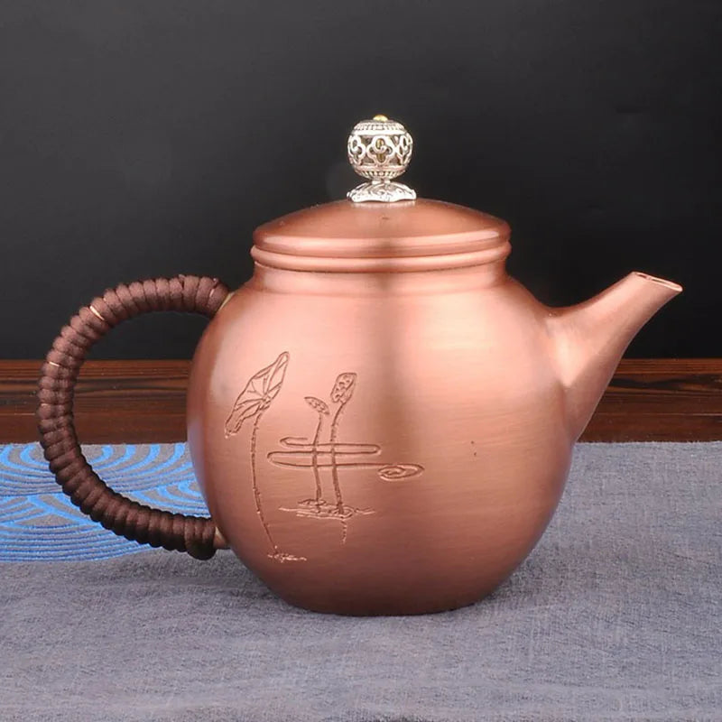 Copper Tea Pot Vintage Teapot for Brewing Tea Jasmine Puer Tea Infuser Teapots To Boil Water Kung Fu Tea Table Teapot Kettle