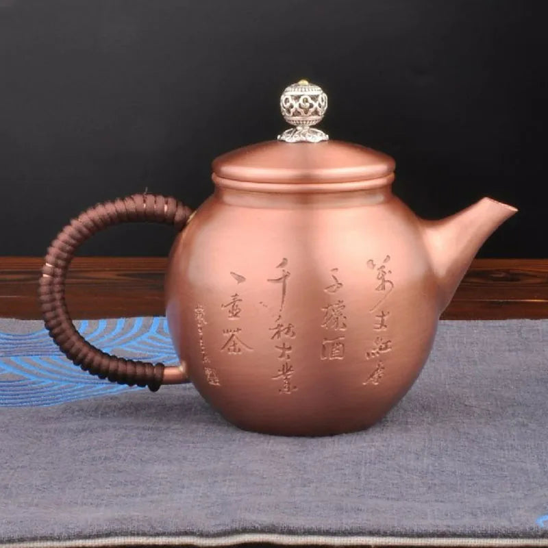 Copper Tea Pot Vintage Teapot for Brewing Tea Jasmine Puer Tea Infuser Teapots To Boil Water Kung Fu Tea Table Teapot Kettle